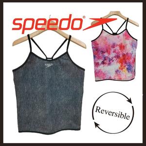 ○★新品 未使用 SPEEDO Wアクロスリバーシブルトップス 定番水陸両用トップス グレー S ○●