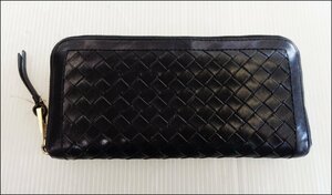 Bana8 ◆ Sazaby/Sazabi Long Dlogle Black Leather Wallet