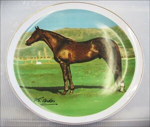 Bana8◆1975年 NO.12 183ヤード 日高国際 馬 プレート 陶器 飾皿 インテリア コレクション 競馬