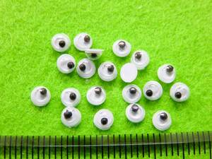 【◎コミカルアイ◎動眼3ｍｍ20個◎】くるくる 動く 目玉 MOVING EYES 他のサイズや丸タイプと楕円(だえん)タイプありお問い合わせください