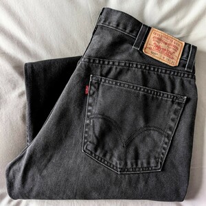 Levi's 505後染めブラックジーンズ/デニム 黒/古着/W38L30【YLV2082】