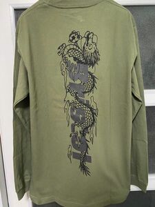 M FCRB Bristol DRAGON TEAM L/S TEE カーキ 24SS ドラゴン Tシャツ