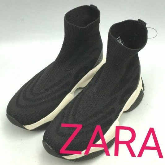 ZARA　ハイカットスニーカー　美品　毛羽立ちなし　レディース　23.5cm-24cm