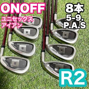 希少！オノフ ONOFF 男女 レディース メンズ アイアン フレックス R2 8本 アイアンセット SMOOTH KICK MP-508I スムースキック AKA アカ