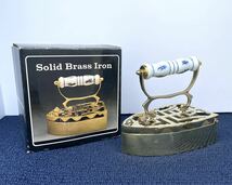 ●Solid Brass Ironソリッドブラスアイロン ハンドアイロン 真鍮製 アンティーク レトロ●_画像1