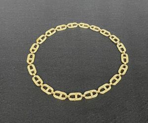 * rare Christian Dior CD Logo necklace choker wi men's rhinestone Gold DIOR approximately 40cm Christian Dior *