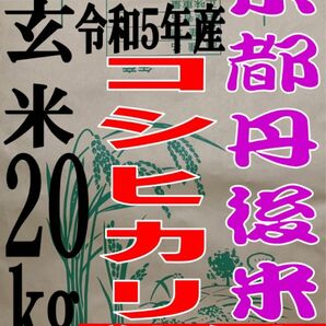 【送料無料 一等検査米】 新米 令和5年度産 京都 丹後 コシヒカリ 玄米 20kg