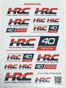 ステッカー　HRC 40YEARS　Honda RACING　ホンダ・レーシング 40周年