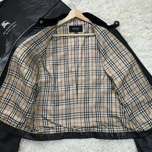 極美品!!L/バーバリーブラックレーベル ライダース レザージャケット ラムレザー とろとろ 羊革 ノバチェック BURBERRYBLACKLABEL 黒_画像5