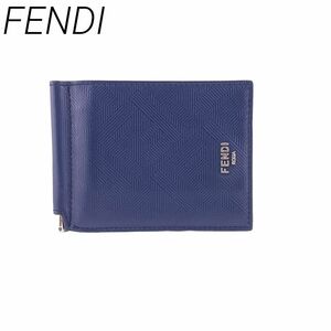 フェンディ 7M0281 レザー FFロゴ マネークリップ 二つ折り財布