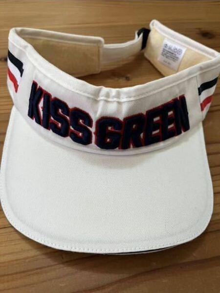 送料込み！kiss on the green サンバイザー 白 ホワイト キスオンザグリーン GOLF ゴルフウェア 帽子 ゴルフサンバイザー