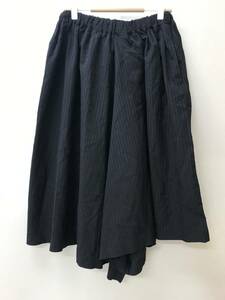 COMME des GARCONS BLACK コムデギャルソン ブラック ボトムス ワイドパンツ レディース サイズXS ストライプ ブラック×グレー [WB-0617]