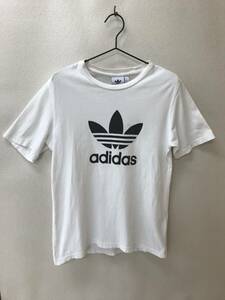 adidas アディダス トップス 半袖Tシャツ Mサイズ ホワイトxブラック[WT-1819]