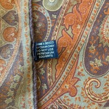 ETRO エトロ ストール ショール 美品 ペイズリー柄 ウール シルク カーキ ダークブラウン マルチ_画像3