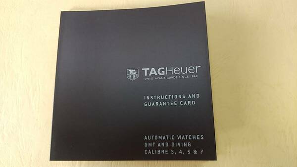 【TAGHeuer】タグホイヤー、自動巻き、GMT及びダイバーのキヤリバー3.4.5.7の説明書冊子