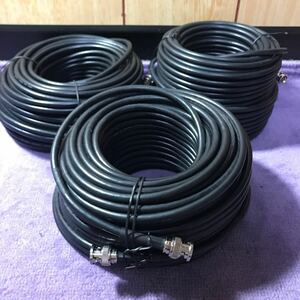 新品 未使用 RG-59/U COAXIAL CABLE 75 OHM 75オーム同軸ケーブル・30m 両端BNCオス コネクタ付き 3個まとめて 送料無料 匿名配送