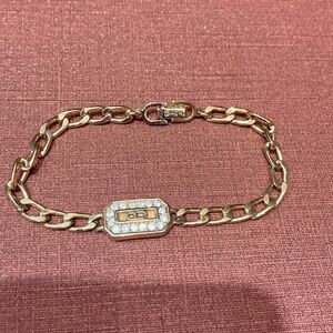 Christian Dior クリスチャンディオール アクセサリー ブレスレット ラインストーン ゴールドカラー ロゴ アイテム