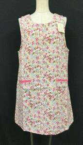 1156 new goods rear opening small floral print apron pink * click post correspondence 185 jpy ( including in a package possible 2 sheets till )