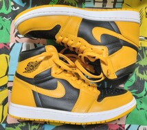 NIKE ナイキ エアジョーダン1 レトロ ハイカット スニーカー AIR JORDAN 1 RETRO HIGH OG 黒×イエロー POLLEN 25.5cm_画像5