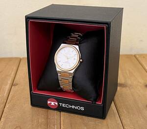 ◆TECHNOS テクノス レディース 腕時計 クオーツT6911GS ゴールド色 ステンレス 稼働品 箱付き◆