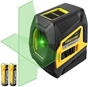 ■送料無料■Firecore レーザー墨出し器 クロスラインレーザー 2ライン グリーン レーザー 傾斜モード 緑色 水平器 高輝