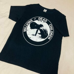 MILLIONS OF DEAD CHILDREN　メッセージ プリント GILDAN　ギルダン　Tシャツ　ブラック/黒　L　8982990