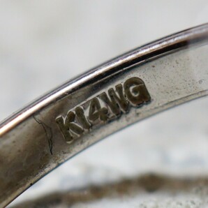 x10 K14WG マベパール 本真珠 パール リング 指輪 約11.5号 ヴィンテージ アクセサリー 14金刻印 マベ貝 半円真珠 ホワイトゴールド 装飾品の画像6