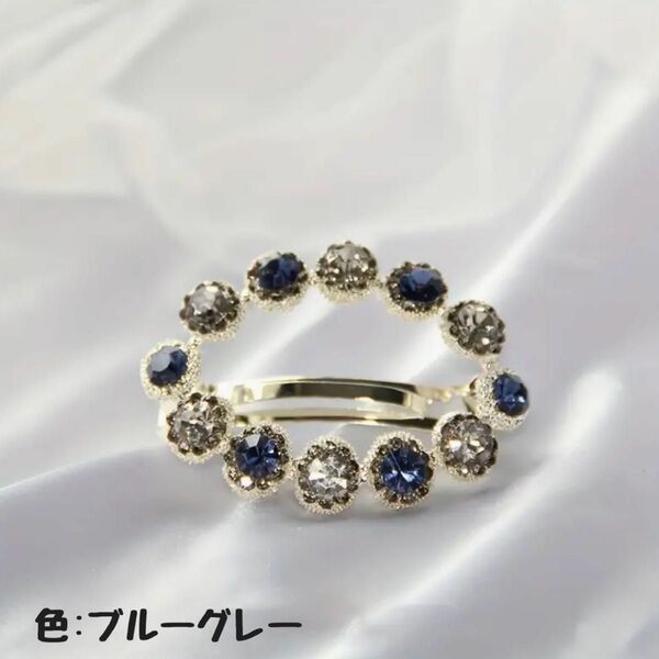 新品 ライトストーン キラキラ 高級 ヘアピン ヘアクリップ 結婚式 パーティー アクセサリー　2024年ネイビーダブルカラー