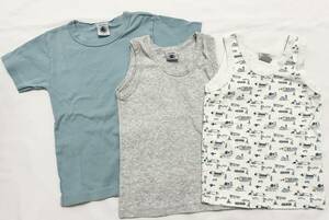 送料込み　プチバトー　半袖Ｔシャツ　タンクトップ　まとめて　3枚セット　3ans 95cm 4ans 104cm キッズ　ベビー　PETIT BATEAU