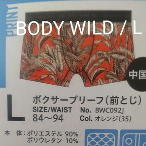 L/PRINT ボクサー 　ブリーフ　前とじ　BODY WILD　ボディワイルド　メッシュ　