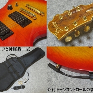 送料無料！ MG-85X hide Model CS 中古整備品 フレット摺り合わせ済 外付トーンコントロール、ストラップロックピン付属 Burny X JAPANの画像4