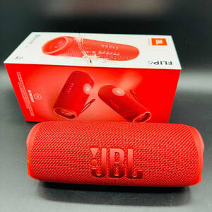 JBL FLIP6 HARMAN ポータブルスピーカー ワイヤレス レッド Bluetooth 防水 箱有 中古品 稼働 現状品 オーディオ機器 音楽 趣味 6524