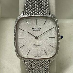 ＃2904 RADO ラドー QZ クオーツ エレガンス 121.9538.2 シルバー文字盤 スクエア メンズ腕時計 不動品 現状保管品 詳細不明