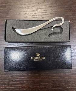 #4575　MIKIMOTO　ミキモト　真珠　パール付　ブックマーカー　しおり　ステンレス