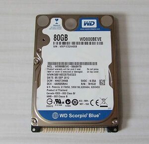 Western Digital WD800BEVE 80GB IDE 2.5インチHDD