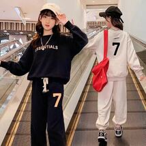 キッズ 子供服 セットアップ トップス+パンツ 2点セット カジュアル 女の子 春秋 ゆったり 可愛い ジュニア 長袖 KSFB022（2色110-170）_画像4