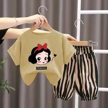 キッズ 子供服 セットアップ Tシャツ+パンツ 2点セット カジュアル 女の子 春夏 ゆったり 可愛い ジュニア 半袖 薄手 KSFB032（4色80-130）_画像1