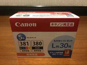 Canon キャノン　純正インク　BCI-381+BCI-380/5MP　L判30枚付き　標準容量　2025.08