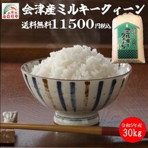 令和5年産　福島県産 ミルキークイーン 玄米 30kg ポイント消化 送料無料 　「ふくしまプライド。体感キャンペーン（お米）」_画像1