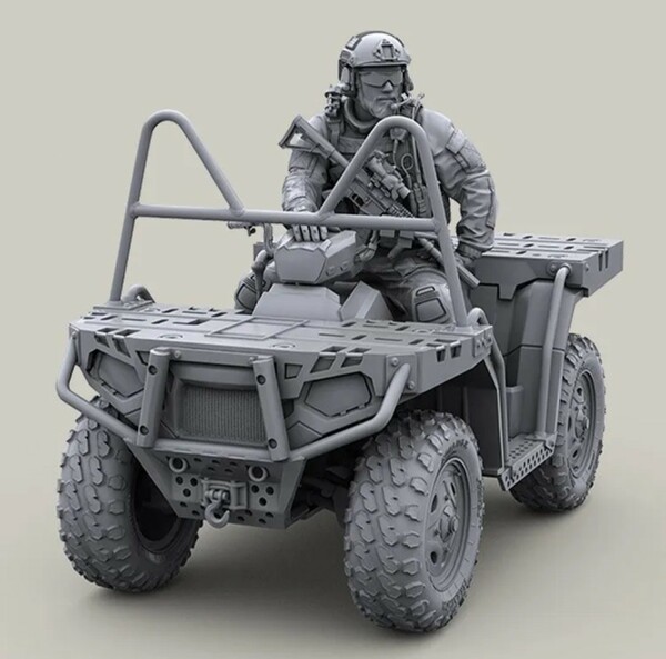 1/35scale atvバギー&ライダーセット atvクワッドバイク ガレージキット レンジキット ブラックホーク キティホーク 