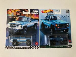 Hot Wheels '83 CHEVY SILVERADO 4×4 '87 TOYOTA PICKUP TRUCK 2台セット ホットウィール シルバラード トヨタ ピックアップ トラック