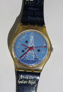 SWATCH スウォッチ　LAa Tour Eiffel エッフェル塔デザイン メンズ腕時計 クオーツ 中古 電池切れ