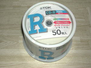 未使用未開封　TDK データ用CD-R 700MB 48倍速対応 ホワイトワイドプリンタブル 50枚スピンドル CD-R80PWDX50PA