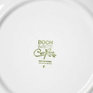 ベルギー ヴィンテージ BOCH Corfou 古い陶器のスープ皿 2枚セット 美品の画像8