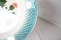 フランス アンティーク PEXONNE 古い陶器のデザート皿 アザミの絵柄 3枚セット 美品_画像10