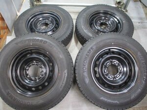 管理番号 R302 中古セット 195/80R15 107/105L LT ×6J 139.7 6穴 トヨタ純正スチール 冬4本セット！ハイエース キャラバン