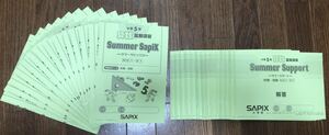 SAPIX 小学5年生算数 夏期講習セット サマーサピックス＆サマーサポート 合計28冊 サピックス 中学受験 書き込みなく綺麗な状態