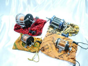 ☆OLYMPIC Daiwa オリムピック釣り具 ダイワ ベイトリール 4個 状態悪い FIGHTER340 ドルフィン360-LW Daiwa nice130 MIDGET 200☆