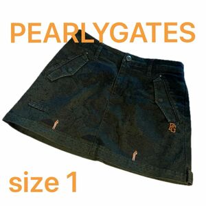 ★限定セール★PEARLY GATES パーリーゲイツ　スカート カーキ　カラビナ付き　ティー収納付き　裾スナップ調整可