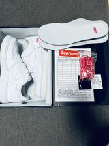 美品 Supreme Nike Air Force 1 Low White 28cm シュプリーム ナイキ エアフォース ワン ホワイト 白 US10 国内正規品 付属品完備 未使用_画像1